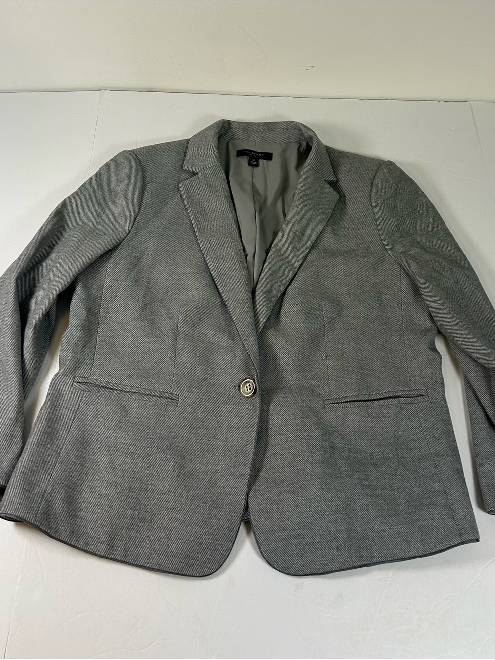 Ann Taylor Gray Women's Single-Button Blazer